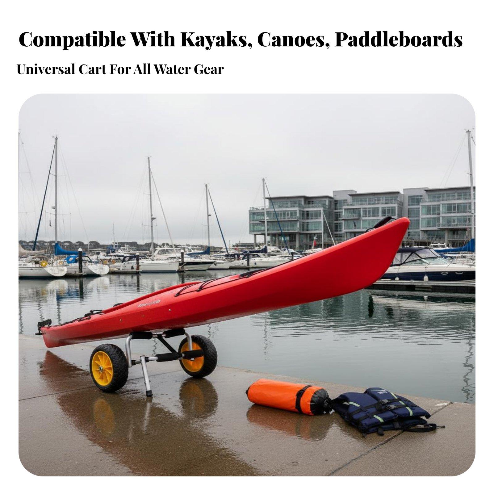 Fishing Kayak Cart - Faltbarer Mehrzweck-Kajakwagen für Kanu, Paddleboard und