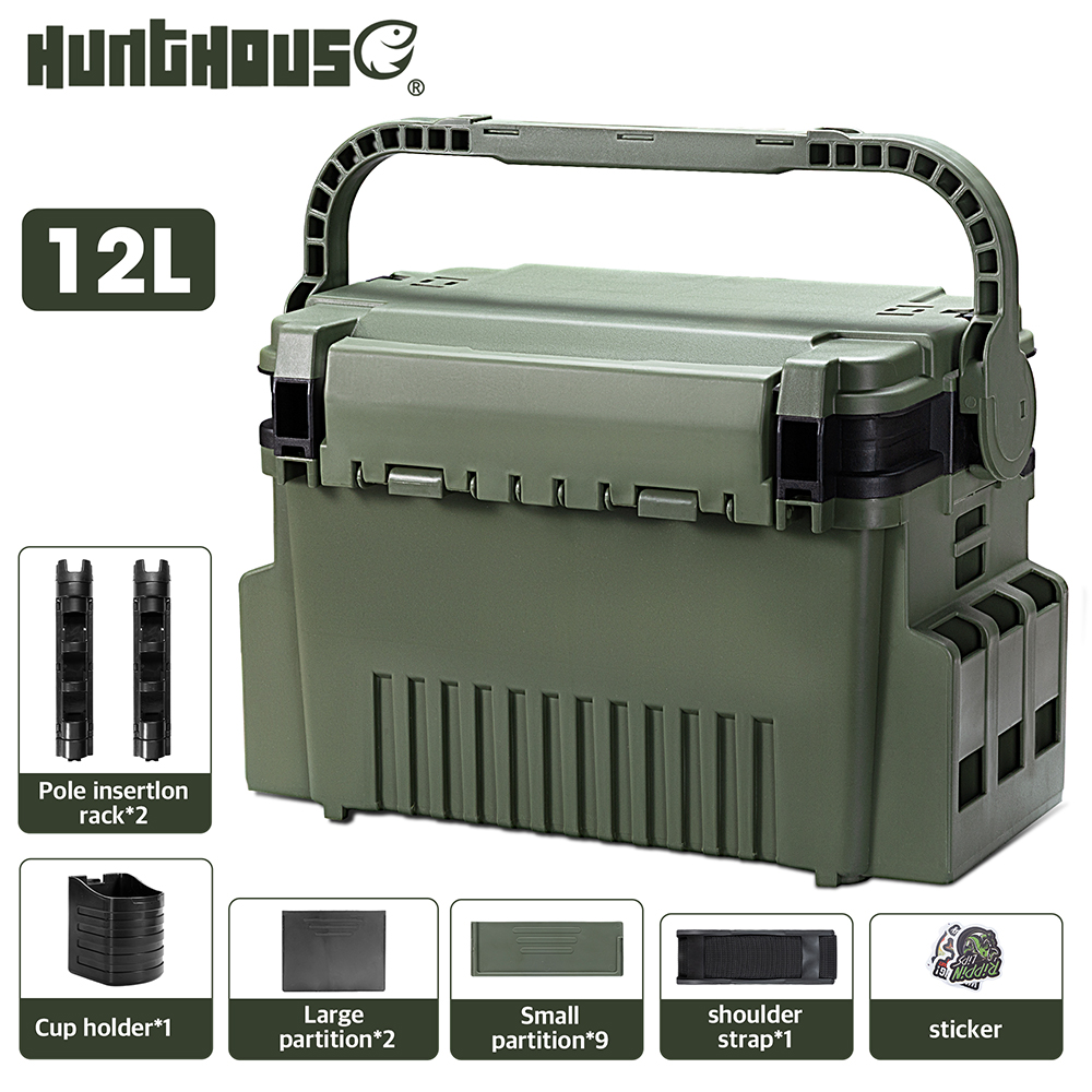 Fishing Kayak Crate - Hunthouse 12L Große Angelbox 43*18,5*28cm Multifunktionaler
