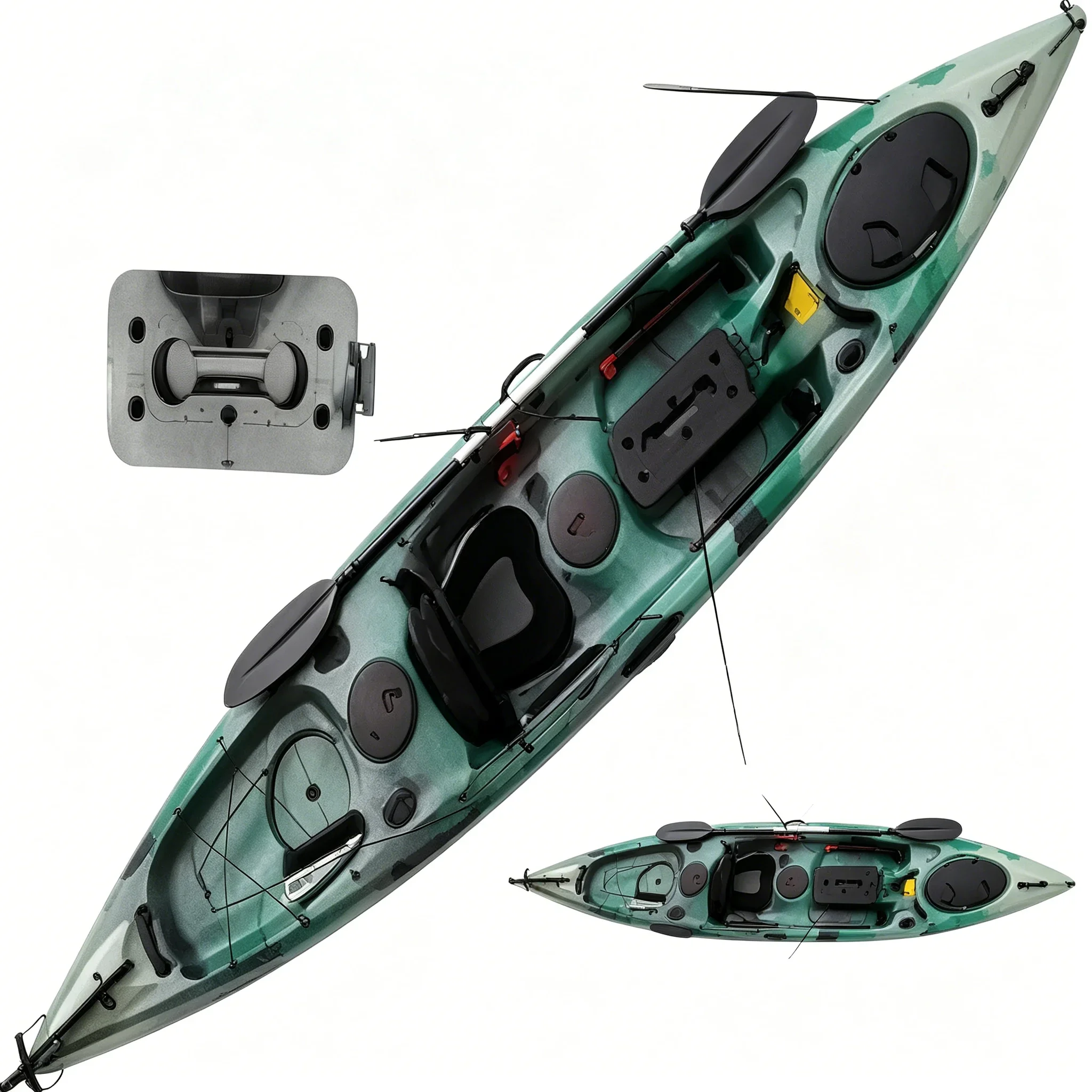 Einpersonen-Kajak aus Polyethy – Fishing Kayak Rod Holder Bewertung und Preis